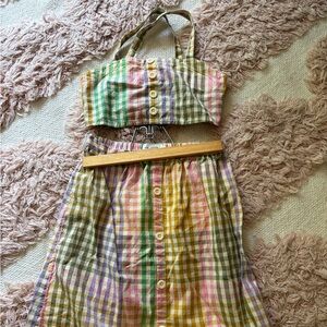 Free Assembly Girls Gingham Matched Set Size 6